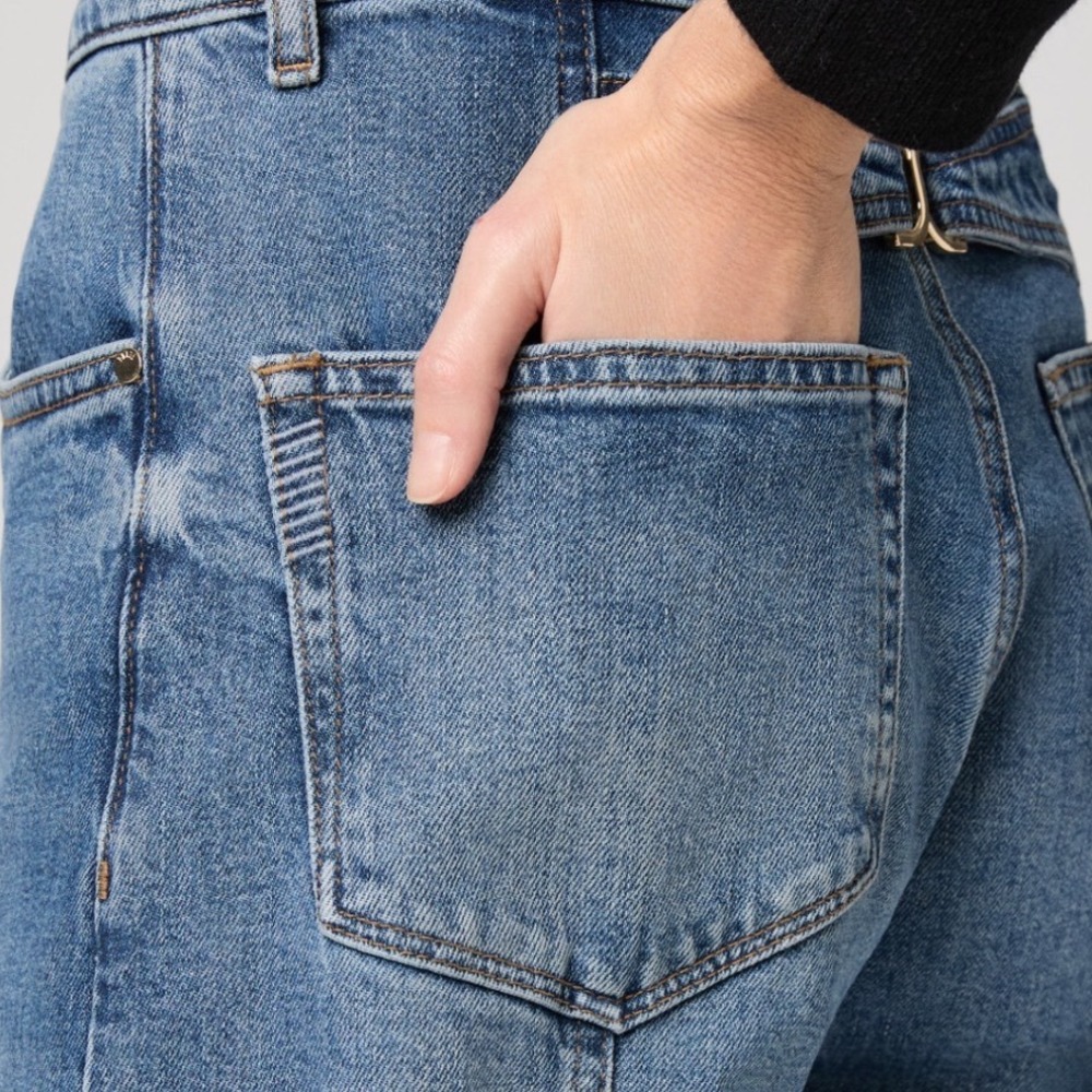 Paige Arellia High Waist Ankle Barrel Jeans Womens 29 Blue New Heritage Seam - Picture 3 of 15
